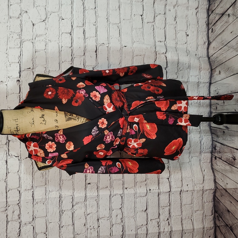 Guess Aleria Cold-Shoulder Blazer Floral Size M NWT